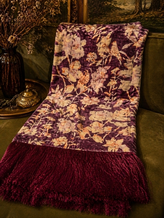 Anthropologie Other - NEW Anthropologie Valentina Velvet Throw Blanket – Raspberry | Sold Out